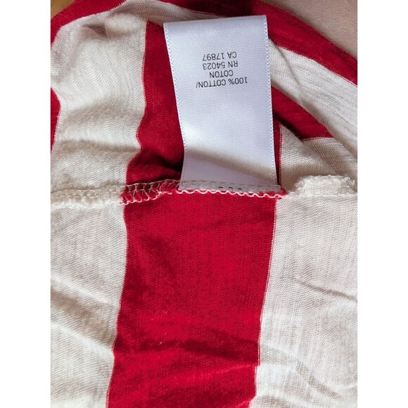 Banana Republic Womens Striped Red & White Cotton 3/4 Sleeve Boatneck Top XL - Picture 5 of 7